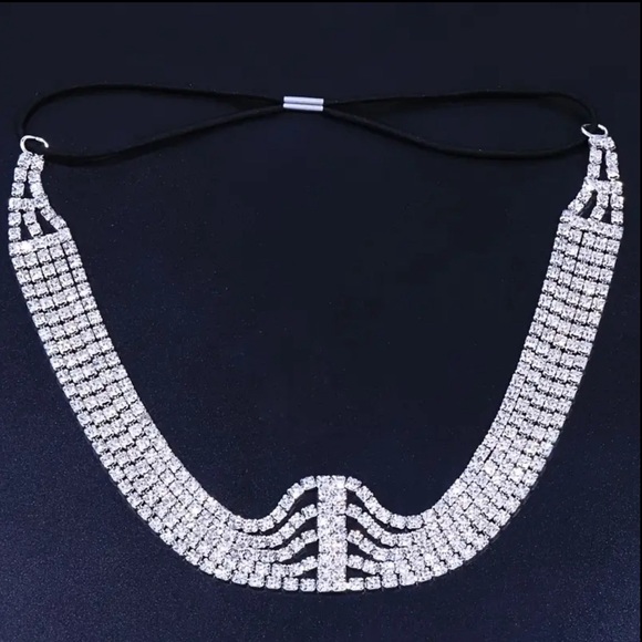 Elastic Rhinestone Chain Headband - Picture 3 of 9